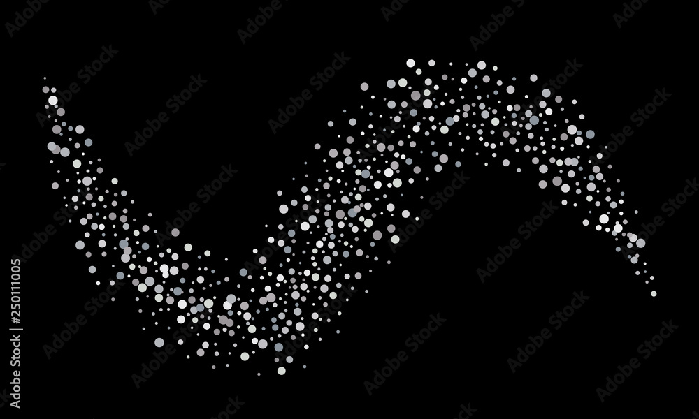 Silver shine of confetti on a black background. Illustration of a drop of shiny particles. Decorative element. Luxury background Silver shine of confetti on a black background. Illustration of a drop of shiny particles. Decorative element. Luxury background