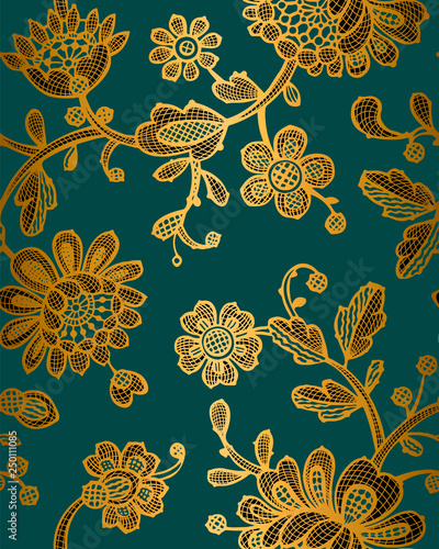 Seamless pattern with fantasy flowers. Vector abstract seamless floral pattern. Lase pattern. Template can be used for wallpaper, pattern fills, web page background,surface textures.