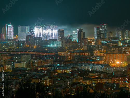 Skyline of Barcelona from the  Bunkers del Carmel   at night