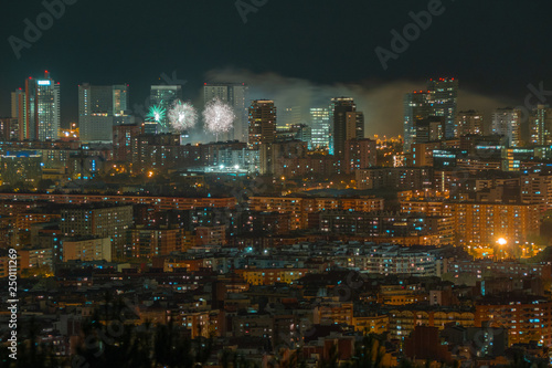 Skyline of Barcelona from the  Bunkers del Carmel   at night