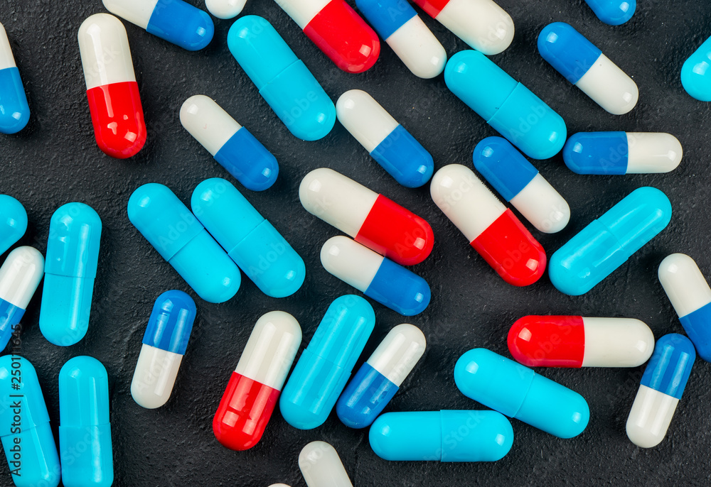Scattered multicolored capsules Scattered multicolored capsules