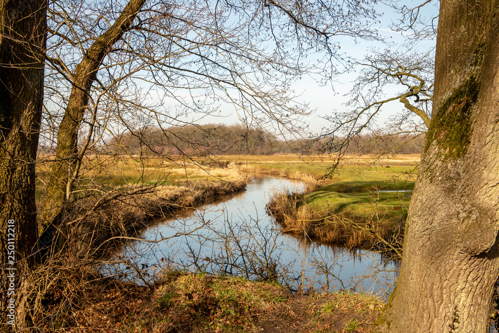 Beautiful landscape in the province Drenthe the Netherlands nearby Zeegse in the nature reserve Drentse AA