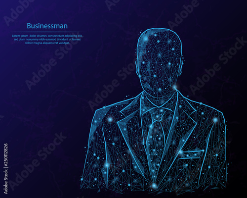 Abstract image of business people in the form of a constellation. Consisting of lines and dots.