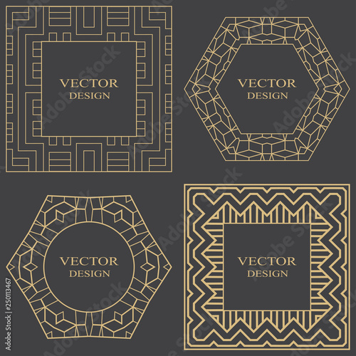 A set art circular and rectangular ornament.