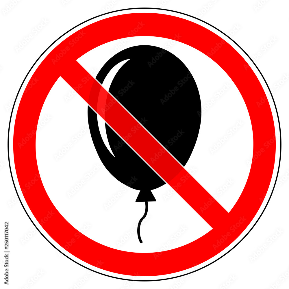 srr544 SignRoundRed - german - Verbotszeichen - Luftballon: verboten -  english - prohibition sign - balloon: prohibited - red xxl g7232  Stock-Illustration | Adobe Stock