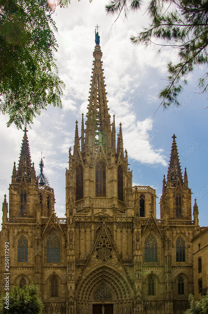 Cathedral of the Holy Cross in Barcelona city