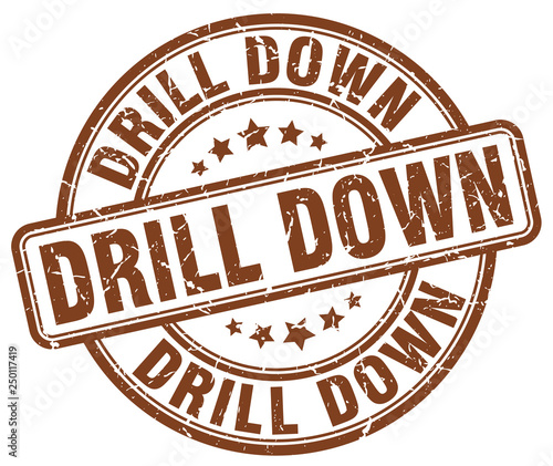drill down brown grunge stamp