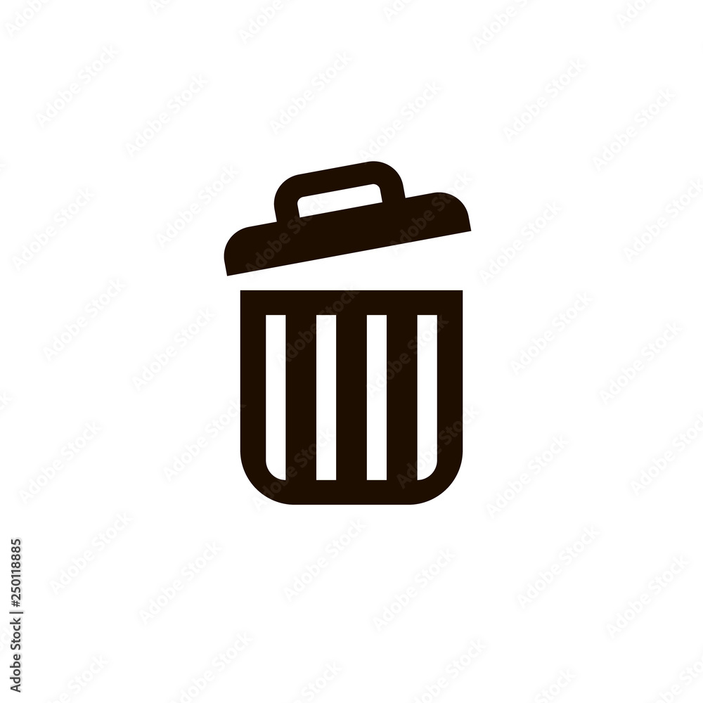 Delete icon, vector trash can garbage bin sign isolated on white, flat design for web, website. Eco bio concept Delete icon, vector trash can garbage bin sign isolated on white, flat design for web, website. Eco bio concept