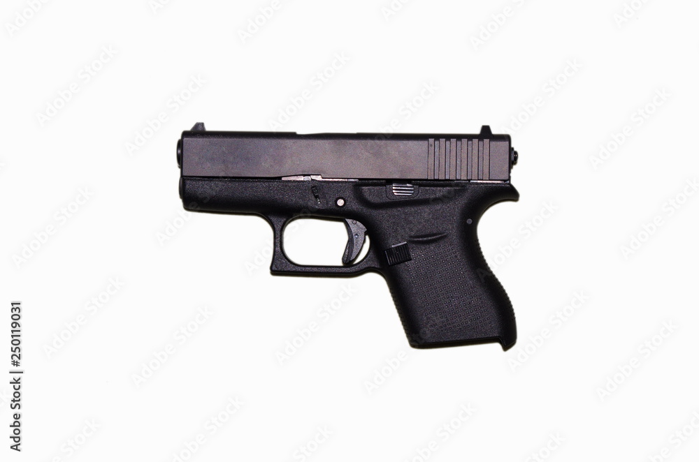 black gun pistol isolated on white background black gun pistol isolated on white background