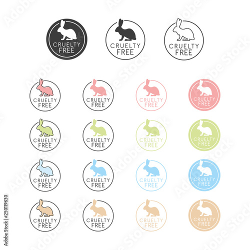  Animal cruelty free symbol. Can be used as sticker, logo, stamp, icon. Vector illustration