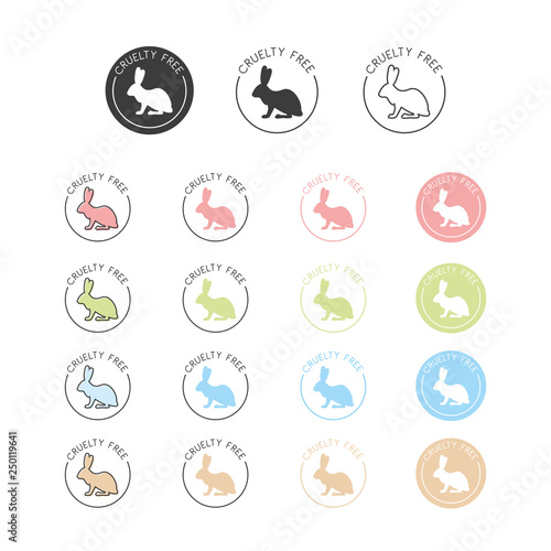  Animal cruelty free symbol. Can be used as sticker, logo, stamp, icon. Vector illustration