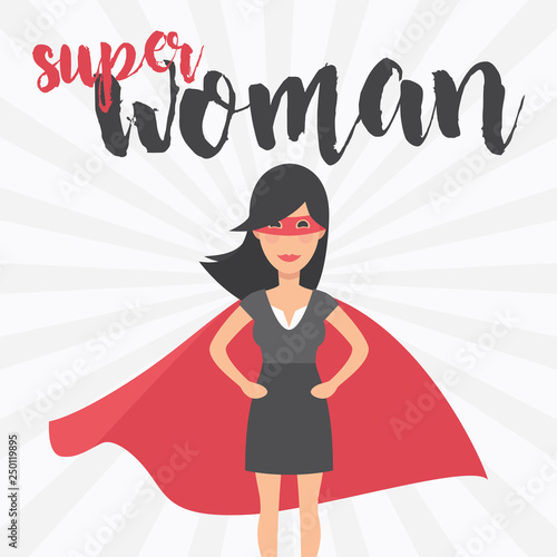 Super Woman. Symbol of female power, woman rights, protest, feminism. Vector.