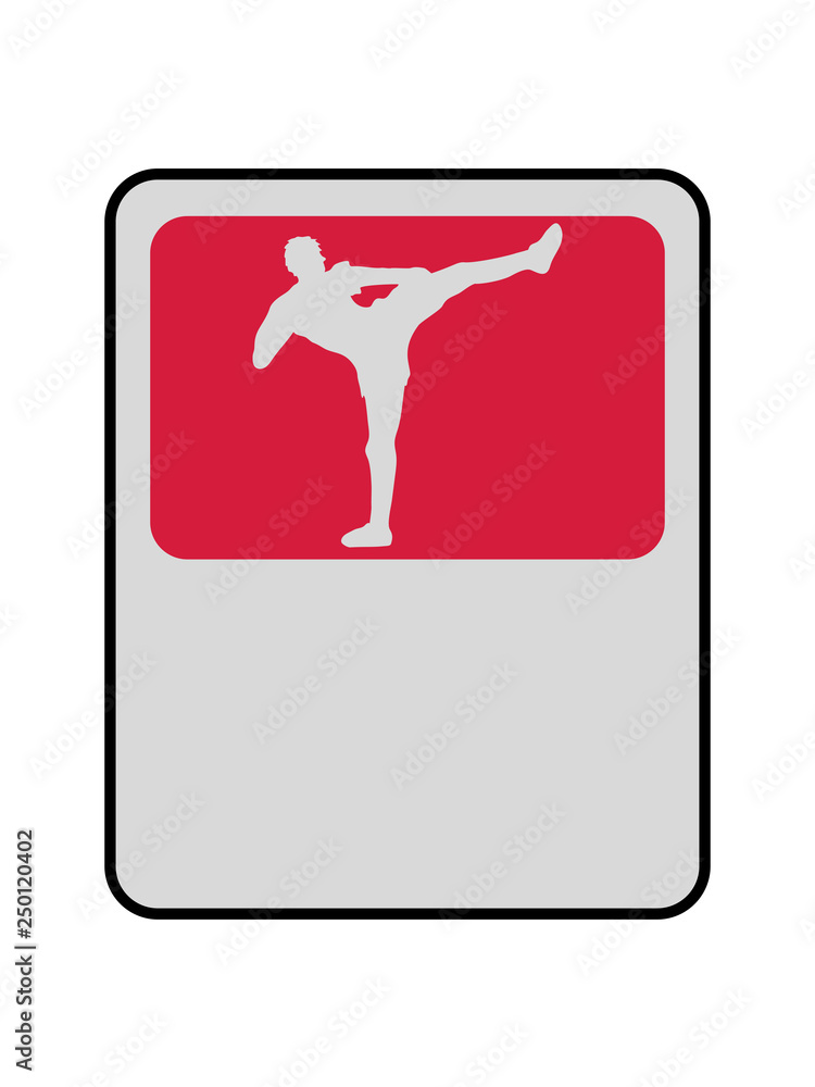 schild rahmen rot kickboxer kickboxen karate judo kampfsport treten kämpfen  tai-chi kampfkunst verein team crew gewinner shirt thaiboxen boxen clipart  silhouette angreifen besiegen design cool Stock Illustration | Adobe Stock