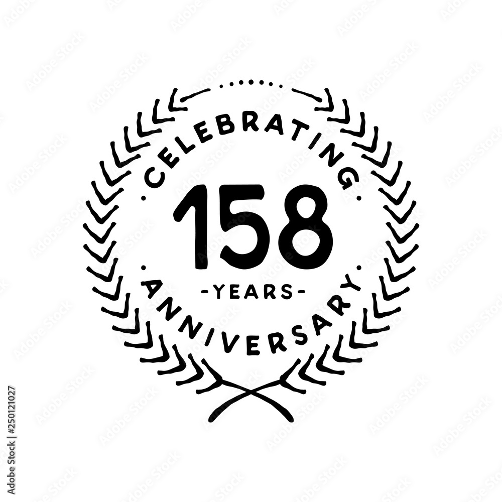 Fototapeta premium 158 years design template. 158th vector and illustration 