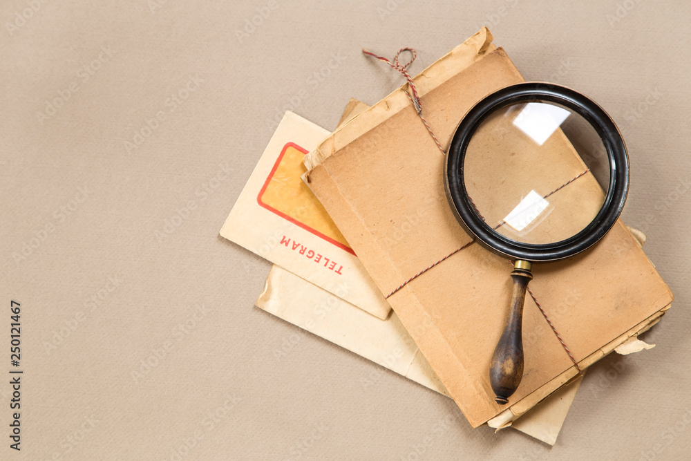 Vintage magnifying glass Stock Photo | Adobe Stock