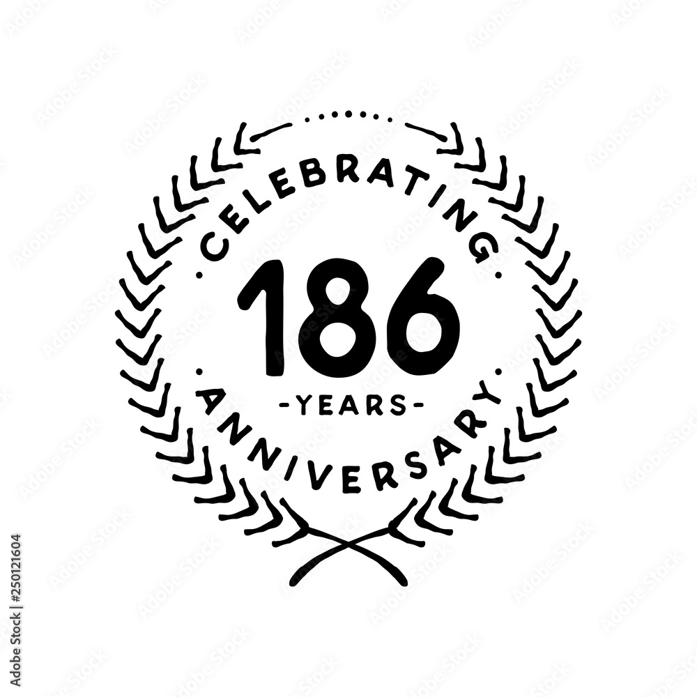 186 years design template. 186th vector and illustration 186 years design template. 186th vector and illustration