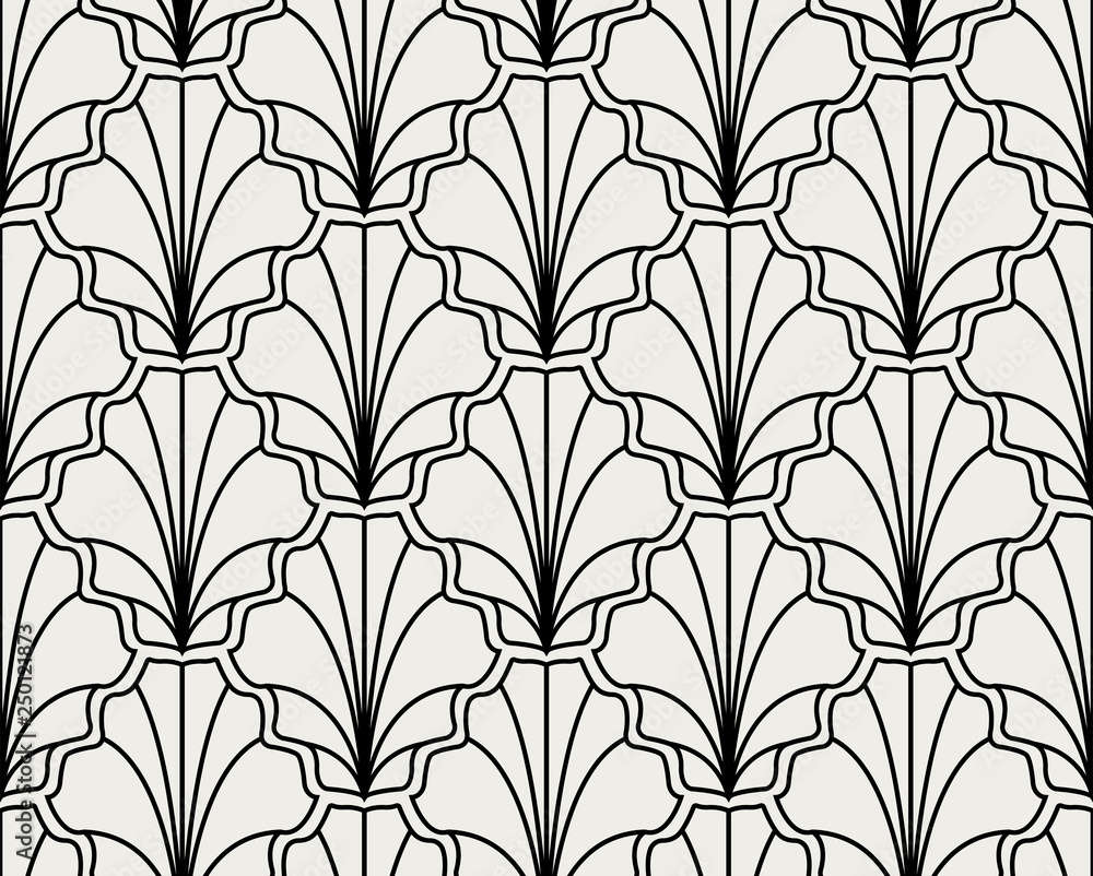 Vector Art Deco Style Seamless Pattern. Abstract Ornament Background. Vector Art Deco Style Seamless Pattern. Abstract Ornament Background.