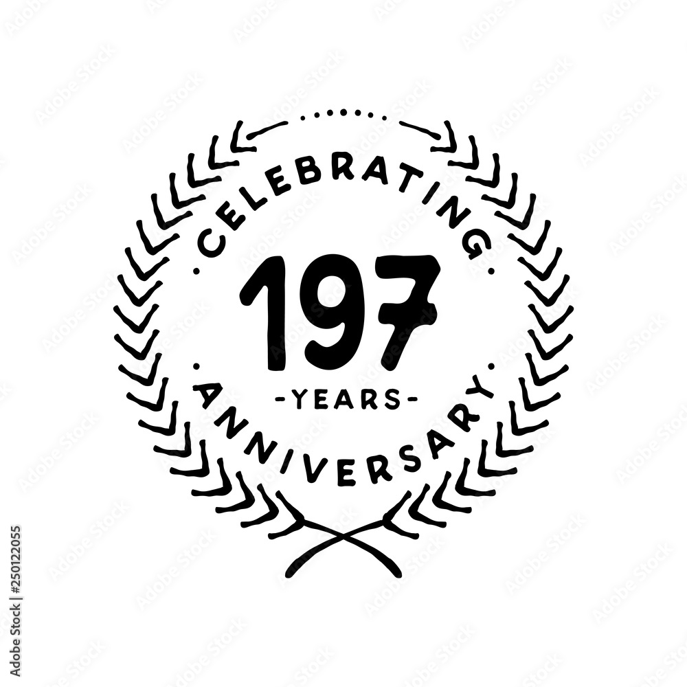 197 years design template. 197th vector and illustration 