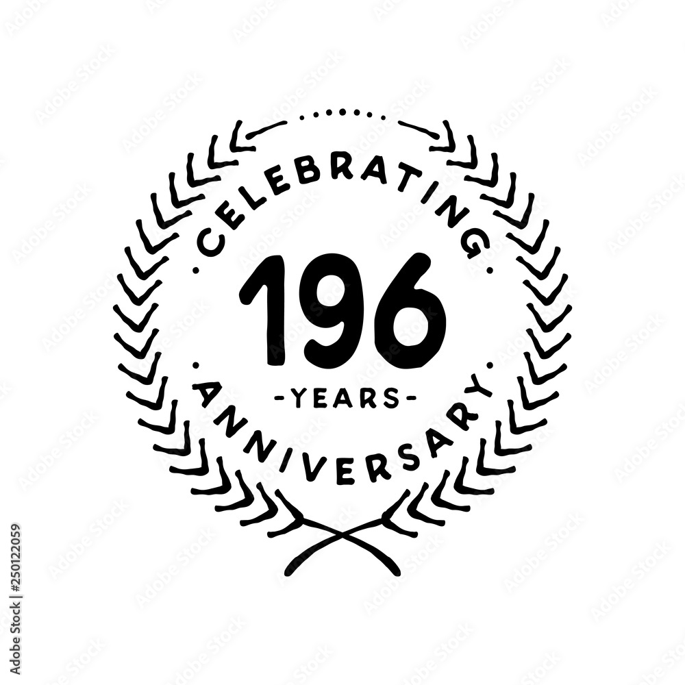 196 years design template. 196th vector and illustration 196 years design template. 196th vector and illustration