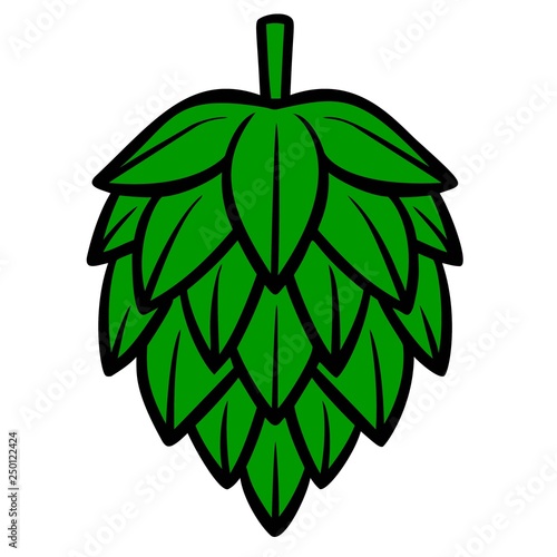 Hop Graphic - A vector cartoon illustration of an Oktoberfest Hop cone.