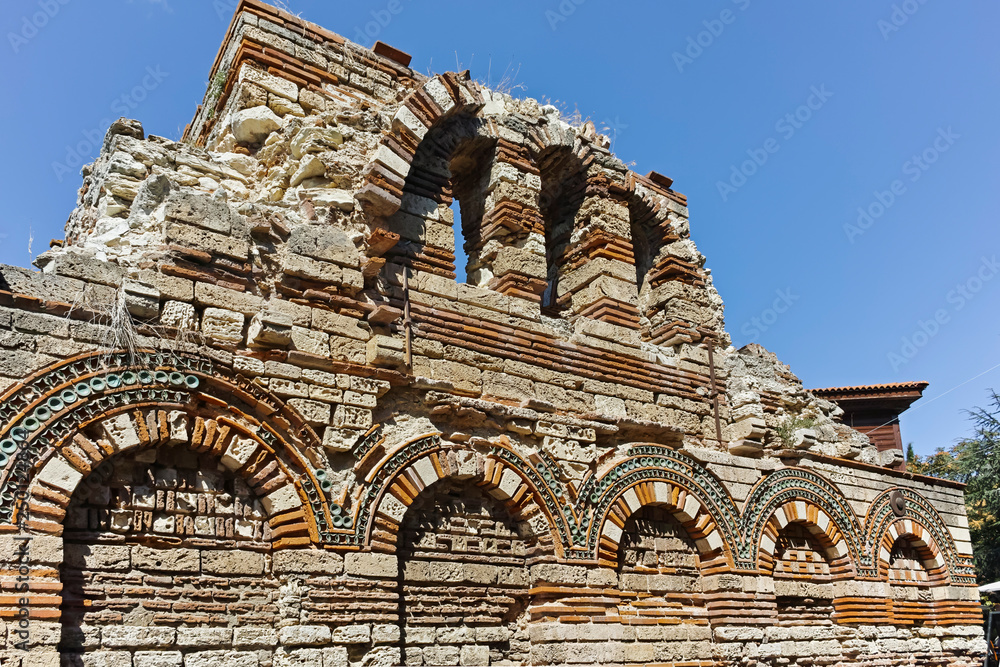 Ruins of Ancient Church of the Holy Archangels Michael and Gabriel in the town of Nessebar, Burgas Region, Bulgaria