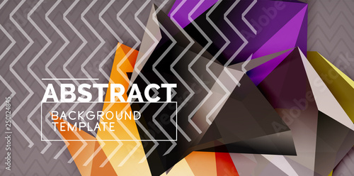 Fototapeta Naklejka Na Ścianę i Meble -  Color geometric abstract background, minimal abstraction design with mosaic style 3d shape