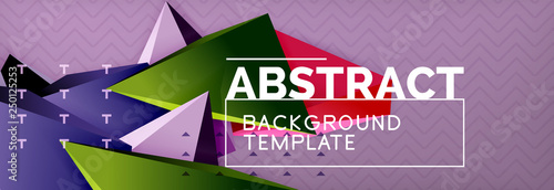 3d triangular shapes geometric background. Origami style pattern with triange shapes for decorative design. Poster design. Line design. Modern presentation template
