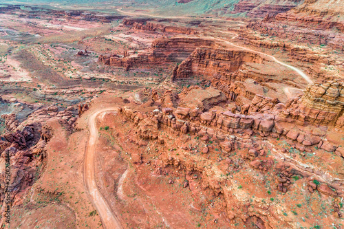 canyon road in Utah - aerial view photo