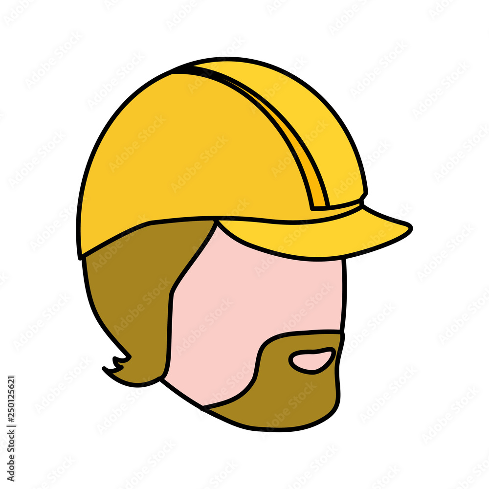 Fototapeta premium worker face with helmet
