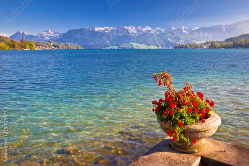 Colorufil Lake Luzern and Alps landscape view