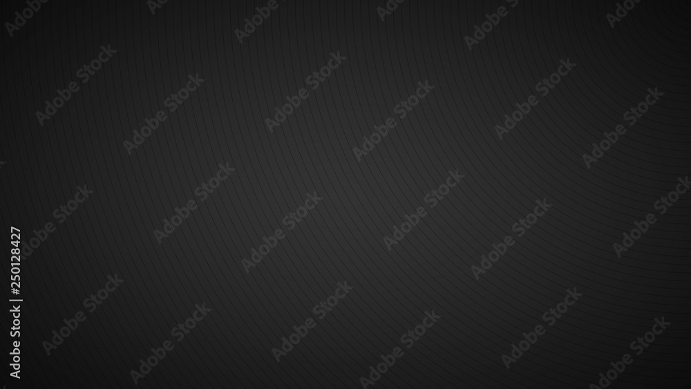 Modern black abstract background, the look of stainless steel, circular lines on a black background