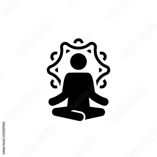 Yoga Retreat and Meditation Icon. Flat Design Isolated Illustration.