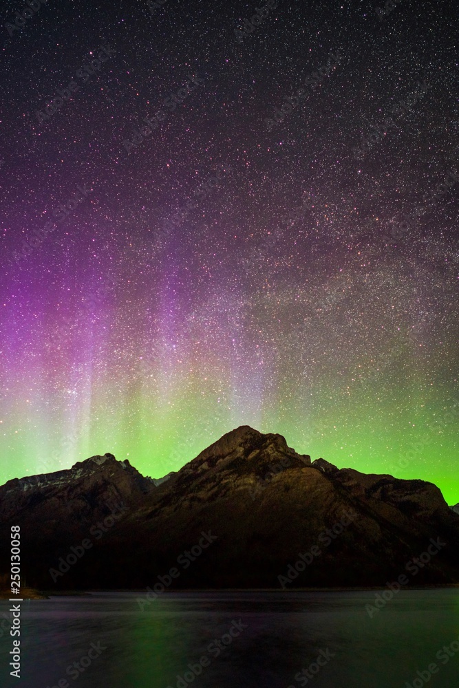 Northern Lights and Milky Way in Banff Canada