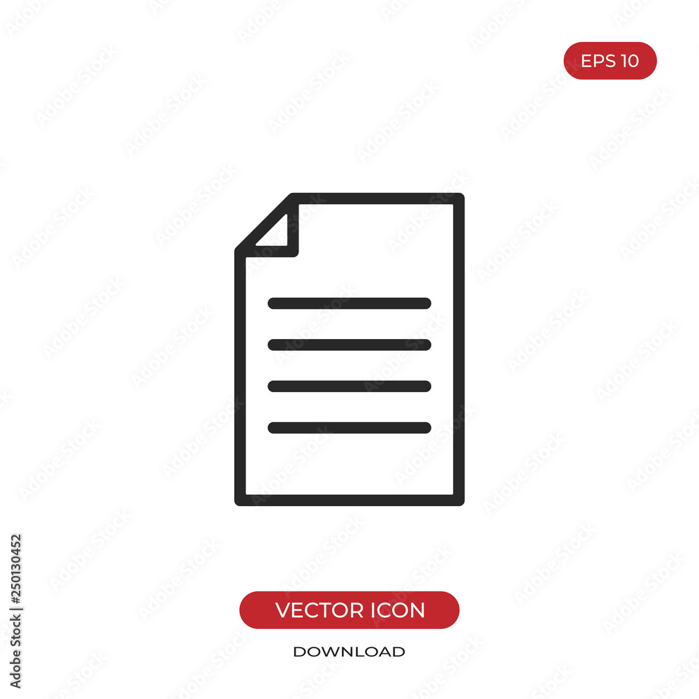 Document icon vector, file sign Document icon vector, file sign