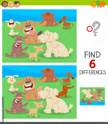 find differences game with cartoon dogs © Igor Zakowski