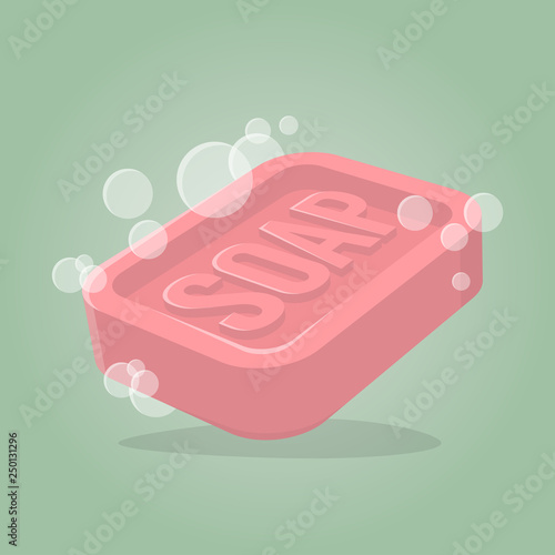 retro cartoon illustration of a soap bar