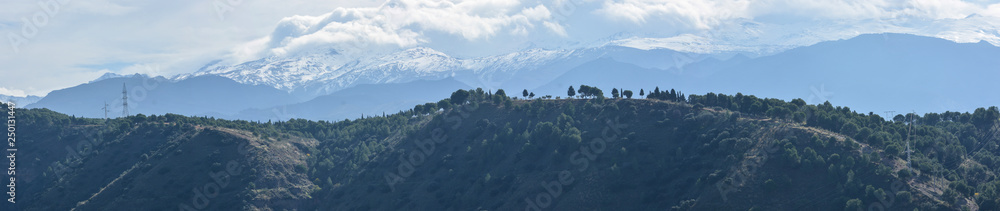 The mountains of Sierra Nevada in the vicinity of Granada.