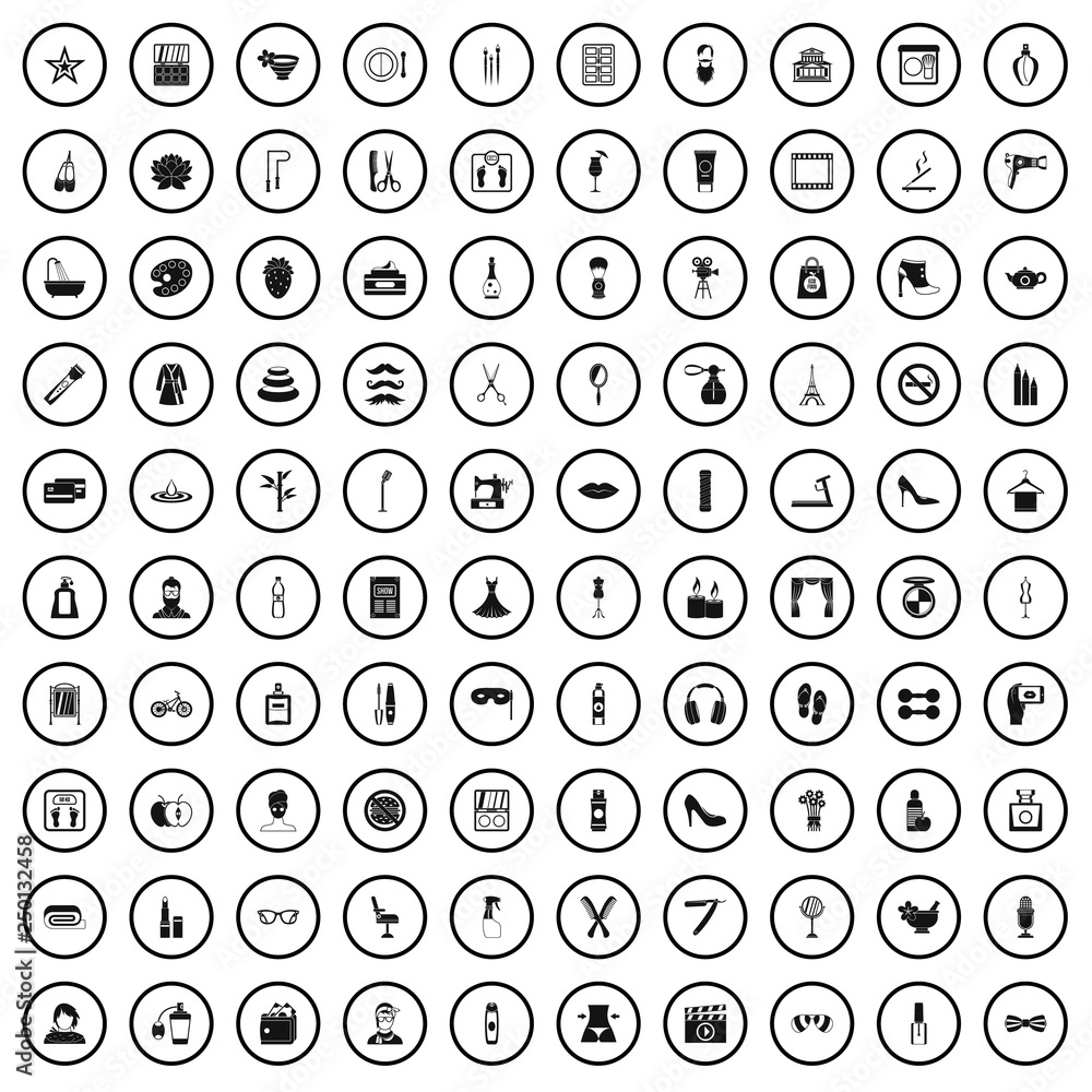100 beauty and makeup icons set in simple style for any design vector illustration 100 beauty and makeup icons set in simple style for any design vector illustration