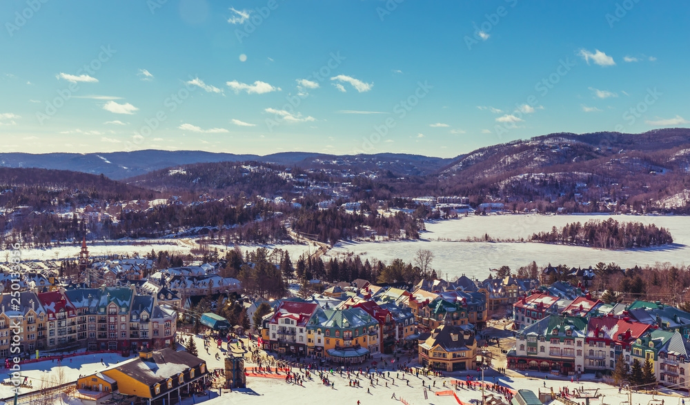 Mont-Tremblant, Quebec / Canada - February 10, 2019 - World Famous Ski Resort and Village Mont-Tremblant, Quebec / Canada - February 10, 2019 - World Famous Ski Resort and Village