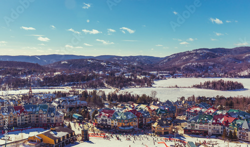 Mont-Tremblant, Quebec / Canada - February 10, 2019 - World Famous Ski Resort and Village