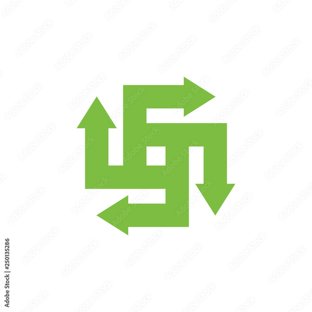 Number Six with Recycle Arrow logo design Number Six with Recycle Arrow logo design