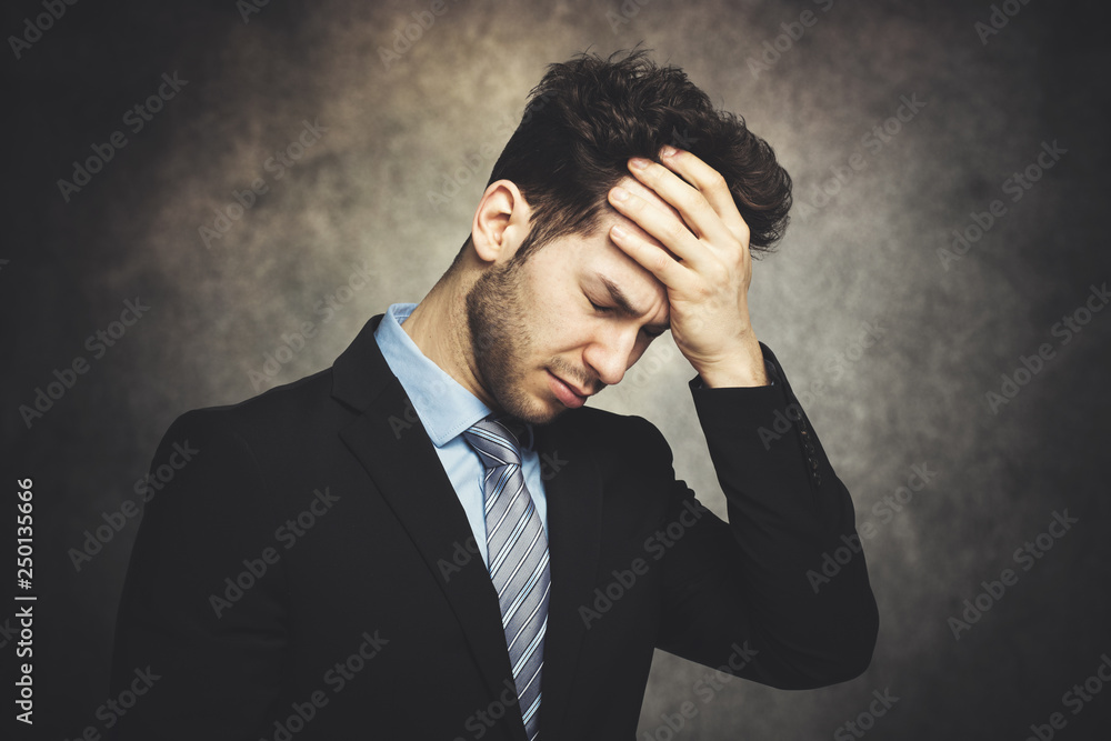 Desperate businessman, financial crisis concept Desperate businessman, financial crisis concept