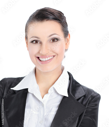 closeup.portrait of successful business woman.isolated on white