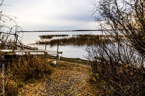 Waiting for next summer on Jackfish Lake, Battleford Provincial Park, Saskatchewan, Canada photo