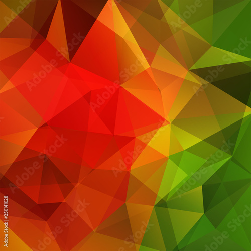 Polygonal vector background. Can be used in cover design  book design  website background. Vector illustration. Red  green  brown colors.
