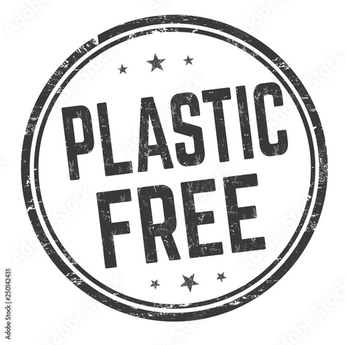 Plastic free sign or stamp