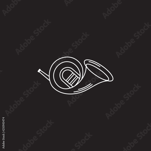 French horn icon. Simple element illustration. French horn symbol design template. Can be used for web and mobile photo