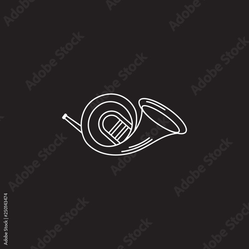French horn icon. Simple element illustration. French horn symbol design template. Can be used for web and mobile