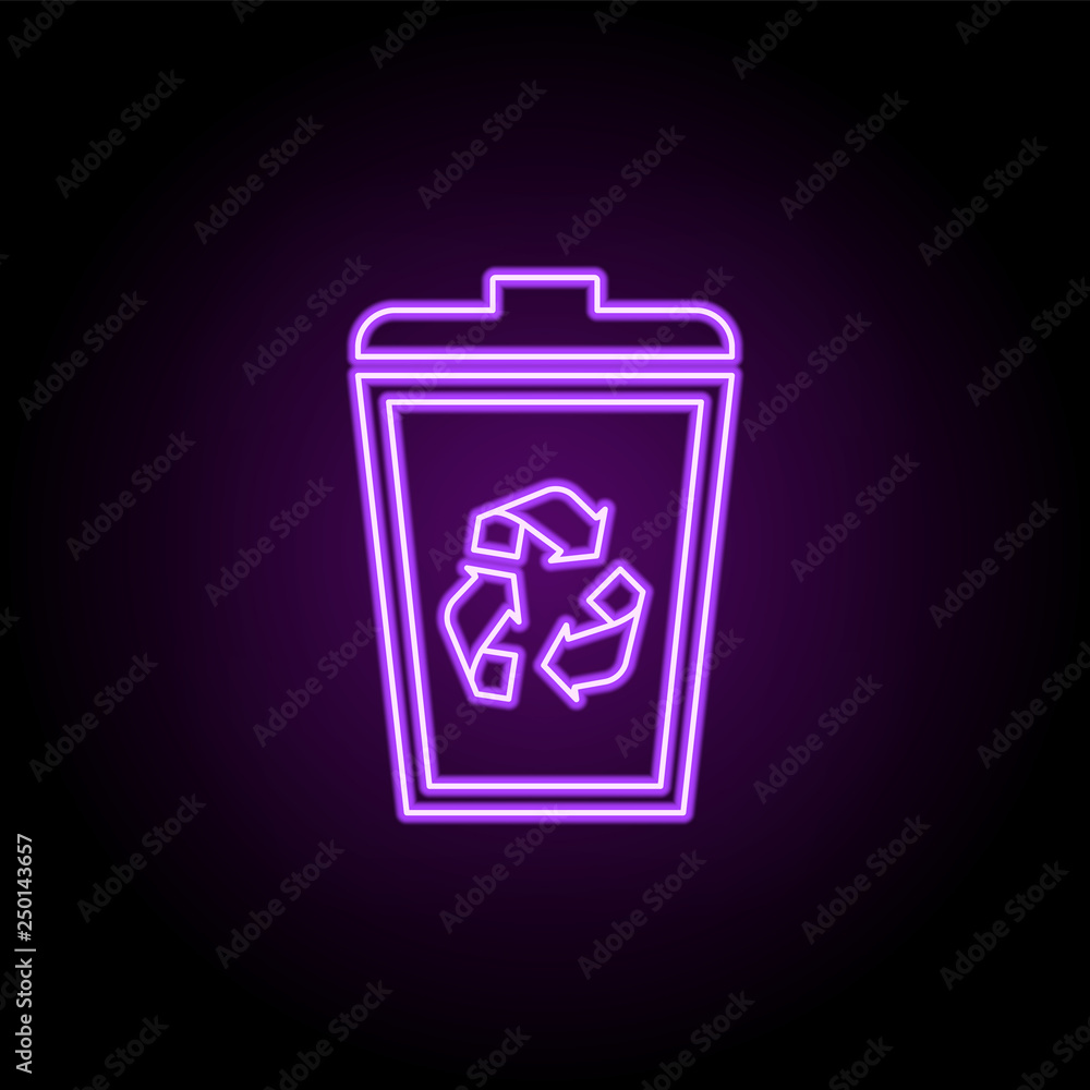 recycle bin outline icon. Elements of Security in neon style icons. Simple icon for websites, web design, mobile app, info graphics