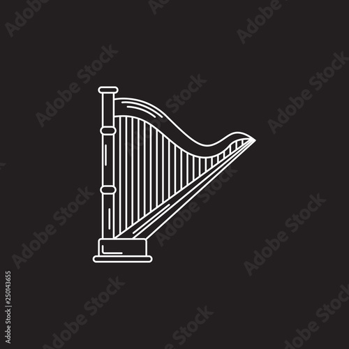 Musical Harp icon. Simple element illustration. Musical Harp symbol design template. Can be used for web and mobile